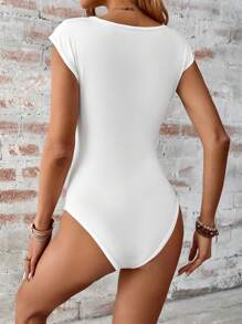 SHEIN LUNE Vrouwen Ronde hals Effen kleur Body's