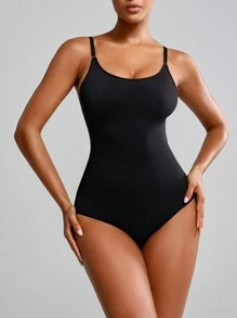 SHAPORA Shaping Brief Shapewear Bodysuit Body Shaper Bust&Butt Lifter With Adjustable Straps-Tummy Waist Control - Black - View 4