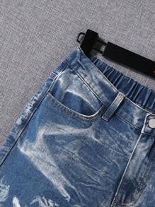 SHEIN Jeans Reto Casual de Cintura Média para Adolescentes