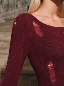 Zolique Vestido Corto De Jersey Desgastado Para Damas