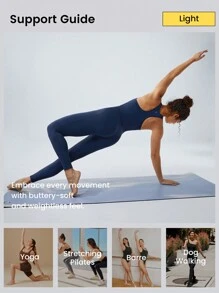 GLOWMODE 26 英寸 FeatherFit™ 收腹工字背经典轻质支撑连体裤 低冲击瑜伽工作室夏季女式连体裤 - Dark Blue - 查看 6