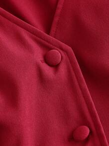 COSMINA Women'S Sleeveless Suit Style Color Block Casual Dress - Red - View 4