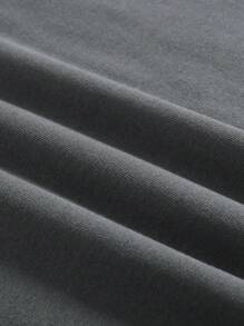 Men's Skull Pattern Long Sleeve Pullover Sweatshirt, For Halloween - Dark Grey - View 3