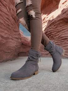 Styleloop Women's Ankle Boots, Woven Vacation Style, Bohemian Style, Western Style, Music Festival Style, Suitable For Halloween, Christmas, Party - Grey - View 3
