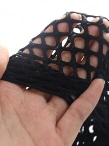 DAZY Áo lưới mỏng dáng rộng cho nữ, áo đi chơi lễ hội, áo dài tay cho nữ, quần áo mùa thu cho nữ - màu đen - Xem 4