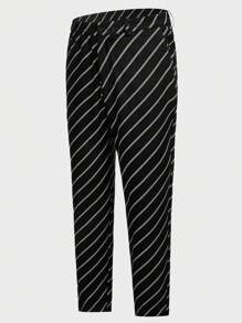 Manfinity VCAY Men's Striped Suit Trousers - Black - View 2
