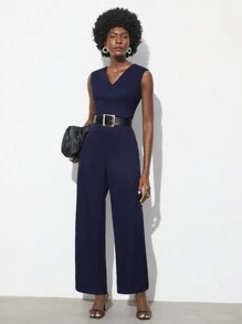 Maija Ladies' Solid Color Casual Jumpsuit