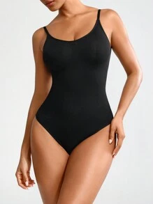 SHAPORA 女性纖身吊帶連體衣塑身衣 - 黑色 - 查看 4