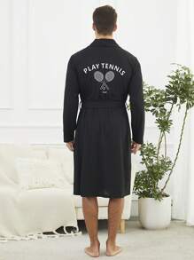 Men'S Long Sleeve Robe With Belt