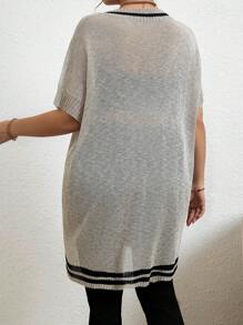 EMERY ROSE Plus Size Women's Batwing Sleeve Short Sweater Dress