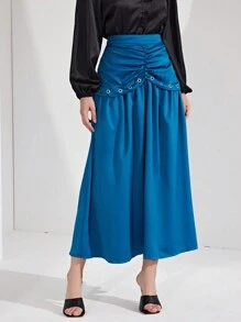 Modelyn Women's High Waist Pleated Skirt Fall Cloth For Women - Blue - View 3