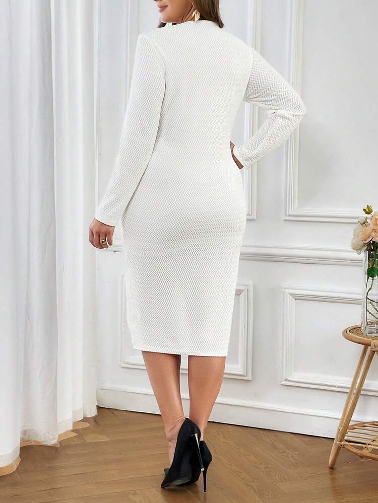 Plus Size Women'S Twist-Knot Textured Bodycon Dress