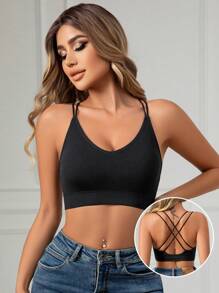 無縫女士內衣 - 黑色 - 查看 1