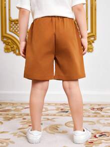 SHEIN Boys' Brown Shorts For Children - Brown - View 2
