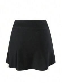 Swim Basics 女款純色裙式泳衣下裝 音樂節 - 黑色 - 查看 1