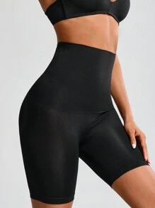 SHAPORA Women's Solid Color High Waist Shapewear Shorts - Black - View 5