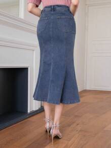 DAZY 美人鱼尾巴牛仔裙，秋装牛仔裙