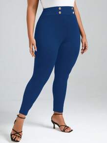 SHEIN Clasi 大碼緊身褲 - 藏蓝色 - 查看 4