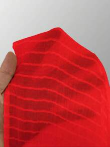 Breezaya 女士纯色褶皱无肩带连衣裙，适合新年穿着，可作长款度假沙滩装 - 紅色 - 查看 8