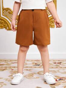 SHEIN Boys' Brown Shorts For Children - Brown - View 4
