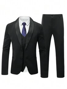 Manfinity Mode Men'S Plus Size Solid Color Suit