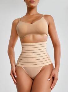 High Waisted Shapewear Panty - Apricot - View 1