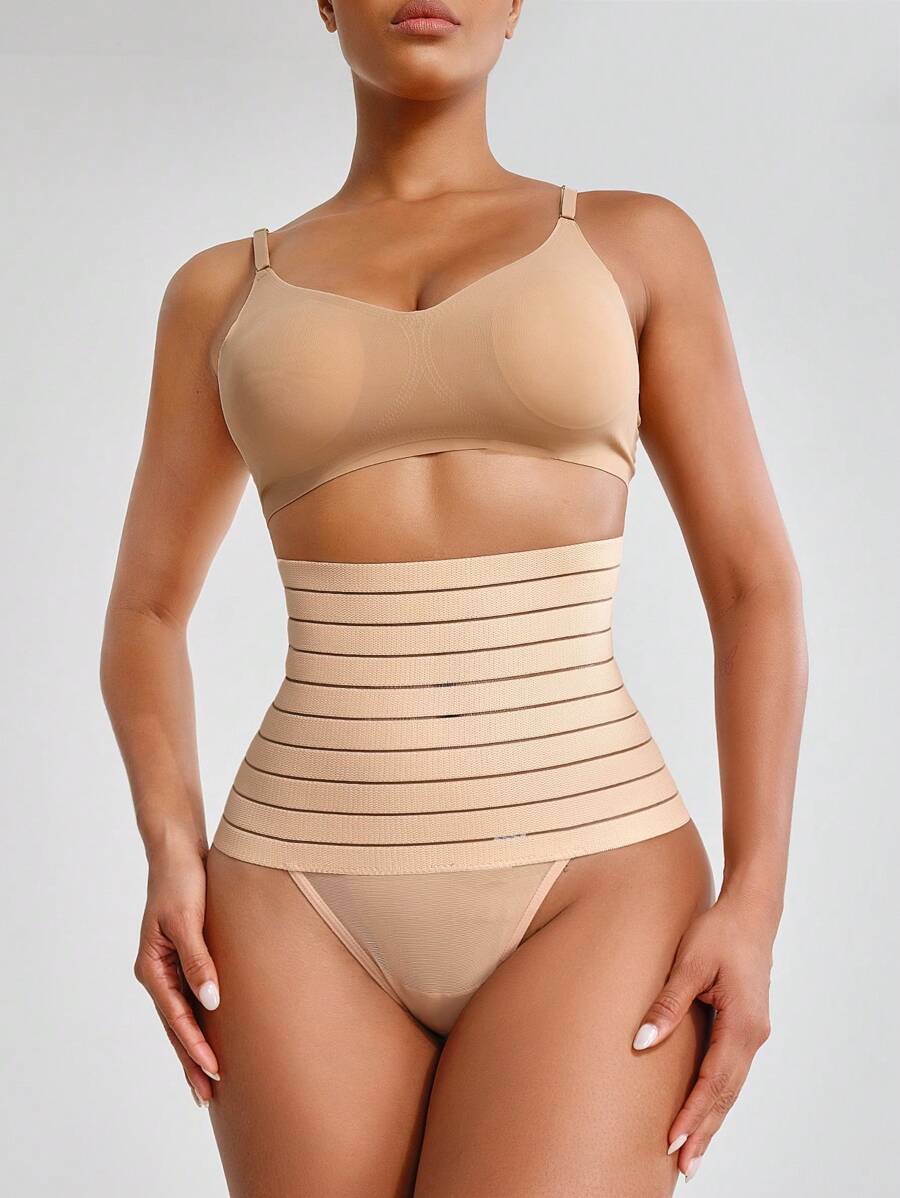 High Waisted Shapewear Panty - Apricot - View 1