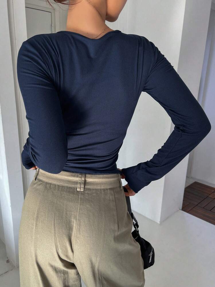 Ladies' Round Neck Long Sleeve T-Shirt