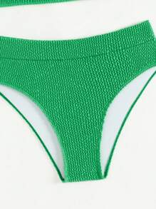 SHEIN Swim Women's Solid Color Two-Piece Bikini Set Summer Beach