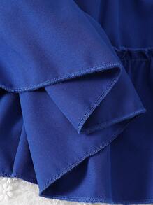 SHEIN 女嬰蝴蝶袖休閒裙配頭帶2件套 - 寶藍色 - 查看 6