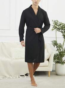 Men'S Long Sleeve Robe With Belt