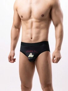 Men'S Cartoon Letter Printed Triangle Underwear