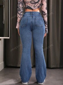 SHEIN ICON Damski Szczupły Flared Jeans