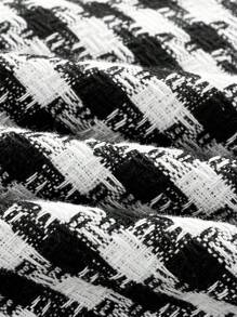 Vintamour 大码复古优雅女式无袖 A 字形连衣裙，采用千鸟格羊毛面料，配腰带音乐会复古服装黑白连衣裙 - 黑與白 - 查看 9