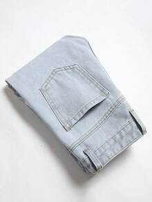 Tween Boys' Distressed Fringe Hem Casual Jeans - Light Wash - View 3