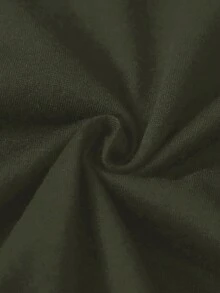 RueChic Nam Lá thư In Áo nỉ có mũ Và Quần thể thao Bộ - xanh quân đội - Xem 3
