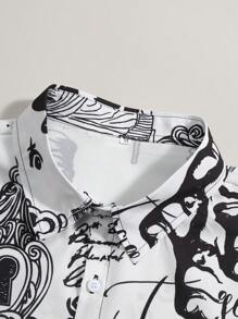 Men Slogan Graphic Shirt Without Tee