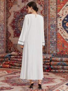 Al Najma 阿拉伯風格長袖中長款洋裝,印花裝飾 - 彩色 - 查看 7