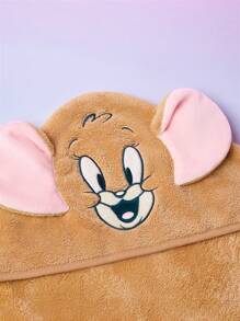 TOM & JERRY X SHEIN 嬰兒卡通珊瑚絨浴巾