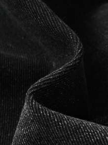 SHEIN Tween Boys' Distressed Denim Shorts With Washed Details - Dark Grey - View 4