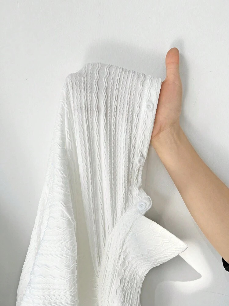 Plus Size Solid Color Shirt And Shorts Set