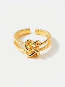 MOTF PREMIUM GOLD PLATING TWISTED DOUBLE LAYER RING - Yellow Gold - View 2