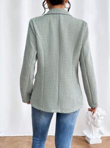 SHEIN Clasi Chaqueta De Traje Cruzada Con Cuello Vuelto Para Mujer
