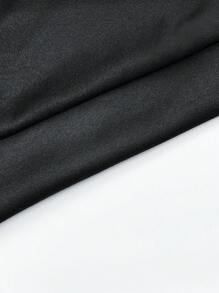 男士口號印花連帽衛衣 - 黑色 - 查看 4