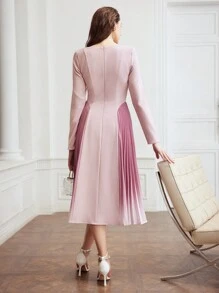 MOTF PREMIUM VÁY XẾP NẾP OMBRE DỆT CHO NỮ - Bụi hồng - Xem 7