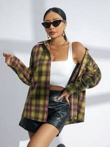 GENKIRA Ladies' Casual Plaid Pattern Long Sleeve Shirt - Multicolor - View 1