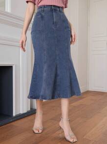 DAZY 美人鱼尾巴牛仔裙，秋装牛仔裙