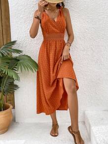 Breezaya Women's Sleeveless Lace Patchwork Dress - Rust Brown - View 5