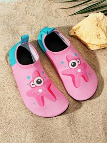 Spring/Summer Children's Soft, Comfortable, Breathable, Quick-Drying Swimming Shoes Suitable For Indoor/Beach/Hotel Scenes, Fashionable Starfish Cartoon Printed Jelly Sandals