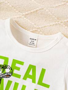 嬰兒男孩信封和恐龍圖案短袖t恤和短褲套裝 - 彩色 - 查看 3